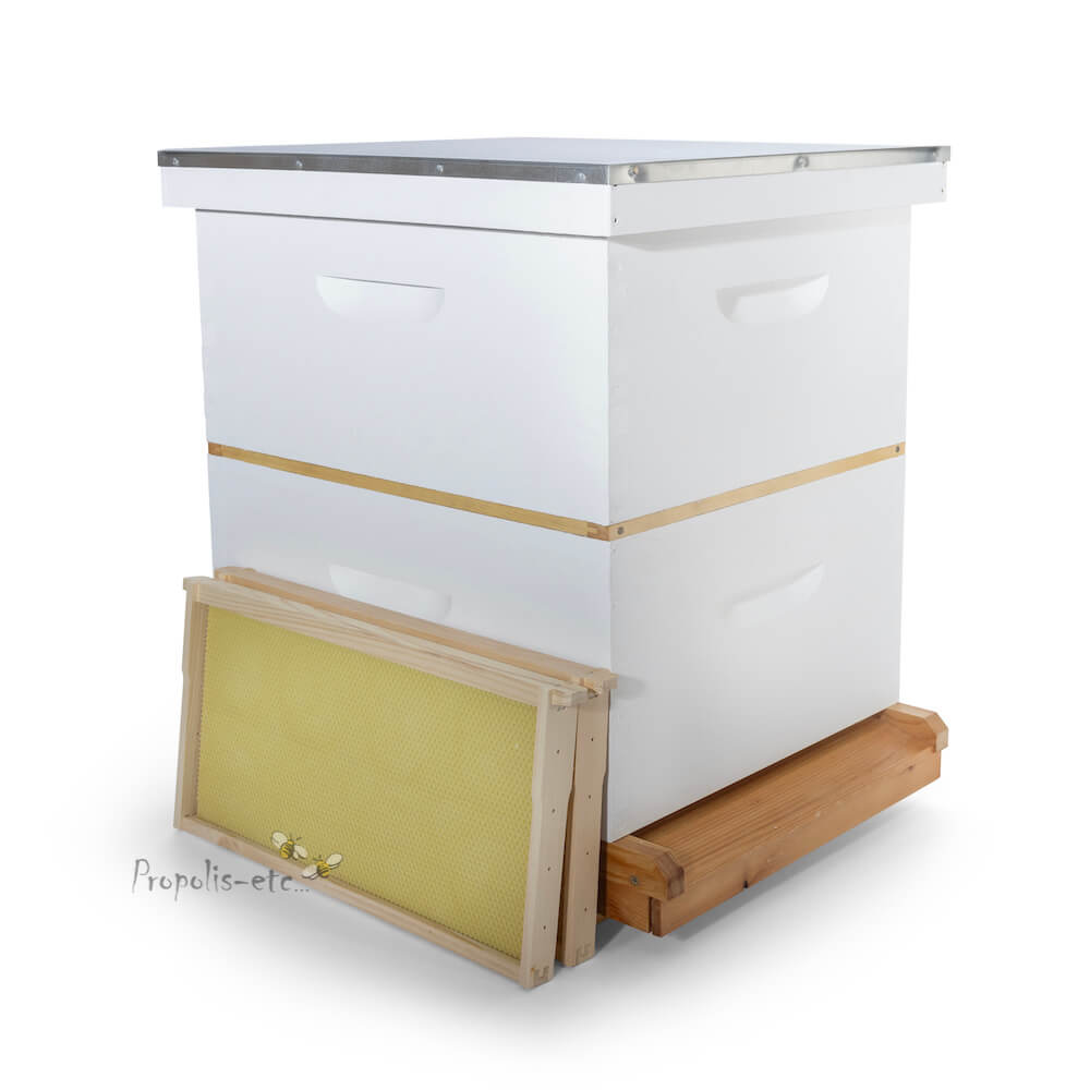 Ensemble ruche Blanc (Fond. plastique - Plat. grillagé)