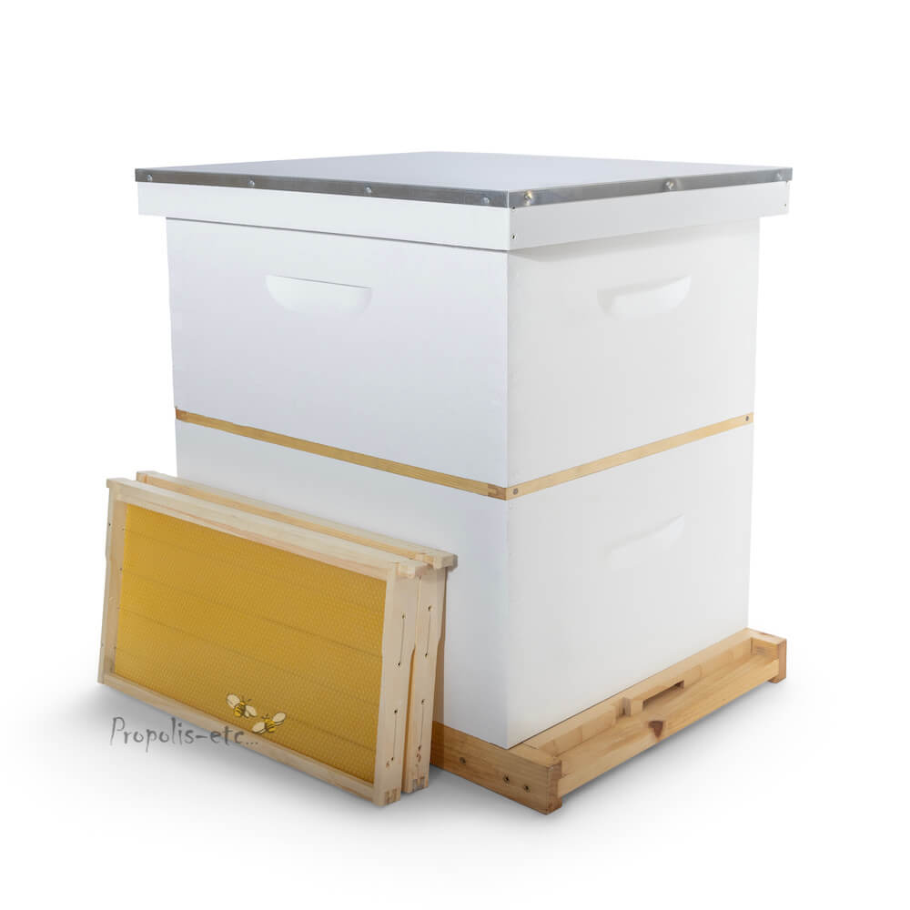 Hive Kit White (Beeswax Found. Reversible B. Board)