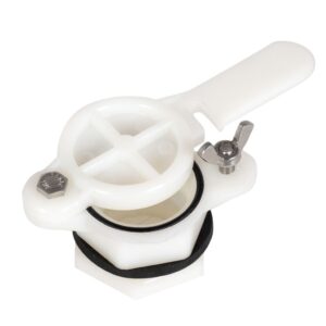Robinet 1 1/4" en nylon blanc "Maxant"