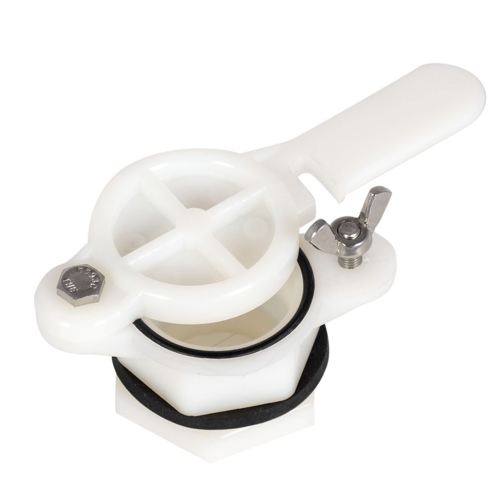 Robinet 1 1/4" en nylon blanc "Maxant"