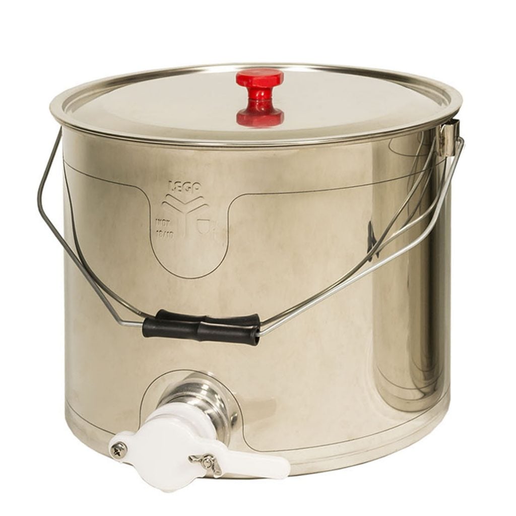 Seau à miel inox avec robinet (25 kg)