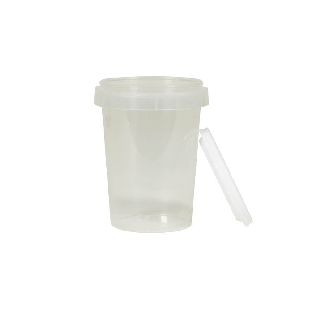 NICOT clear plastic jar & lid 250g